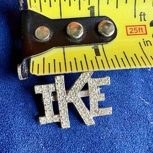 Vintage 1950's ... Ladies Rhinestone  Lapel Pin IKE (Dwight Eisenhower